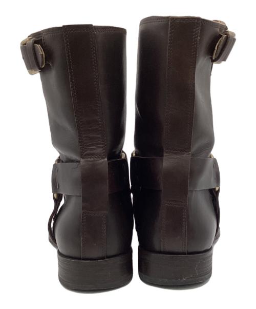 DOLCE & GABBANA（ドルチェ＆ガッバーナ）DOLCE & GABBANA (ドルチェ＆ガッバーナ) スクエアトゥ ハーネス ブーツ ブラウン サイズ:7の古着・服飾アイテム