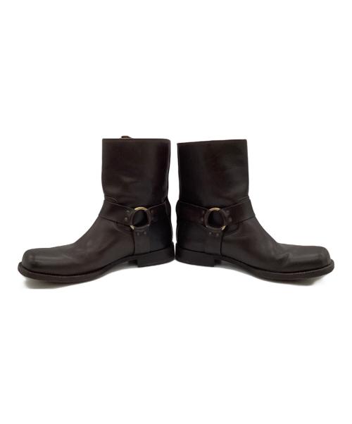DOLCE & GABBANA（ドルチェ＆ガッバーナ）DOLCE & GABBANA (ドルチェ＆ガッバーナ) スクエアトゥ ハーネス ブーツ ブラウン サイズ:7の古着・服飾アイテム