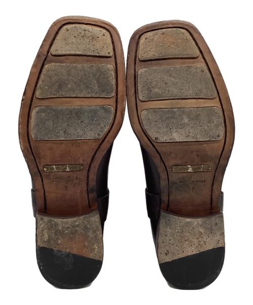 DOLCE & GABBANA（ドルチェ＆ガッバーナ）DOLCE & GABBANA (ドルチェ＆ガッバーナ) スクエアトゥ ハーネス ブーツ ブラウン サイズ:7の古着・服飾アイテム