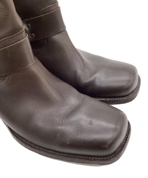 DOLCE & GABBANA（ドルチェ＆ガッバーナ）DOLCE & GABBANA (ドルチェ＆ガッバーナ) スクエアトゥ ハーネス ブーツ ブラウン サイズ:7の古着・服飾アイテム
