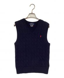 POLO RALPH LAUREN（ポロ・ラルフローレン）の古着「コットン ケーブルニットベスト」｜ネイビー