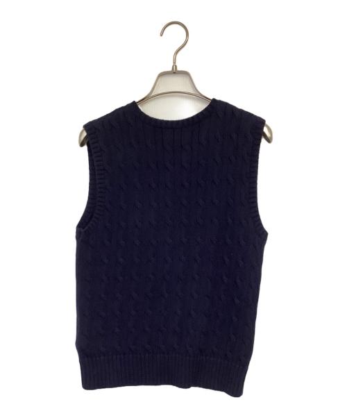 POLO RALPH LAUREN（ポロ・ラルフローレン）POLO RALPH LAUREN (ポロ・ラルフローレン) コットン ケーブルニットベスト ネイビー サイズ:M10-12の古着・服飾アイテム