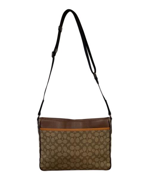 COACH（コーチ）COACH (コーチ) トンプソン クロスボディ シグネチャー ジャカード ウィズ ヴァーシティ ストライプ ブラウンの古着・服飾アイテム