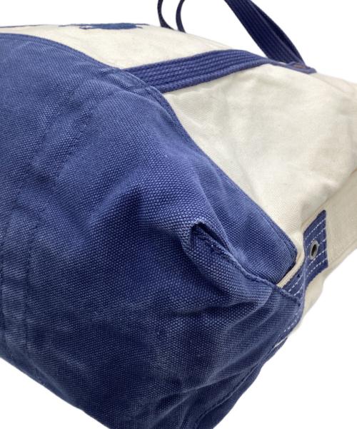 POLO RALPH LAUREN（ポロ・ラルフローレン）POLO RALPH LAUREN (ポロ・ラルフローレン) キャンバストートバッグ アイボリー×ネイビーの古着・服飾アイテム