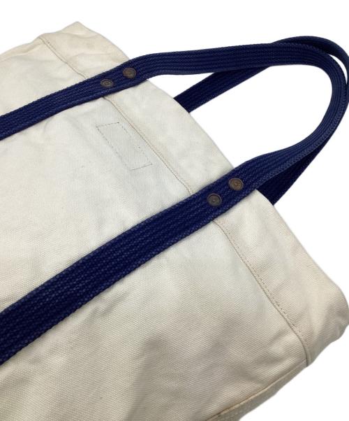 POLO RALPH LAUREN（ポロ・ラルフローレン）POLO RALPH LAUREN (ポロ・ラルフローレン) キャンバストートバッグ アイボリー×ネイビーの古着・服飾アイテム