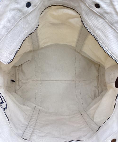 POLO RALPH LAUREN（ポロ・ラルフローレン）POLO RALPH LAUREN (ポロ・ラルフローレン) キャンバストートバッグ アイボリー×ネイビーの古着・服飾アイテム