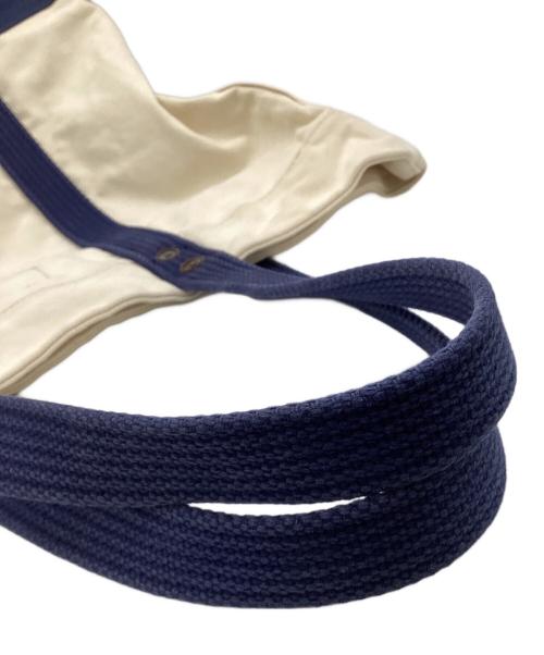 POLO RALPH LAUREN（ポロ・ラルフローレン）POLO RALPH LAUREN (ポロ・ラルフローレン) キャンバストートバッグ アイボリー×ネイビーの古着・服飾アイテム