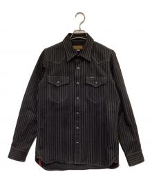 IRON HEART（アイアンハート）の古着「12oz ウォバッシュ ウエスタンシャツ」｜ブラック