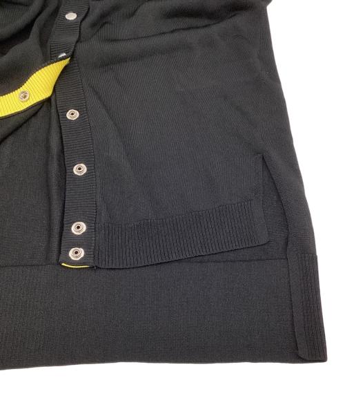 DIESEL（ディーゼル）DIESEL (ディーゼル) 薄手カーディガン ブラック×イエロー サイズ:XSの古着・服飾アイテム