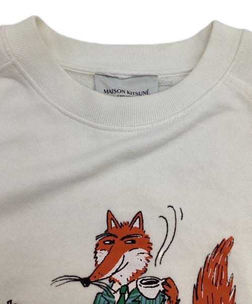maison kitsune（メゾンキツネ）maison kitsune (メゾンキツネ) OLY コーヒーフォックス ビンテージ スウェットシャツ ホワイト サイズ:Sの古着・服飾アイテム
