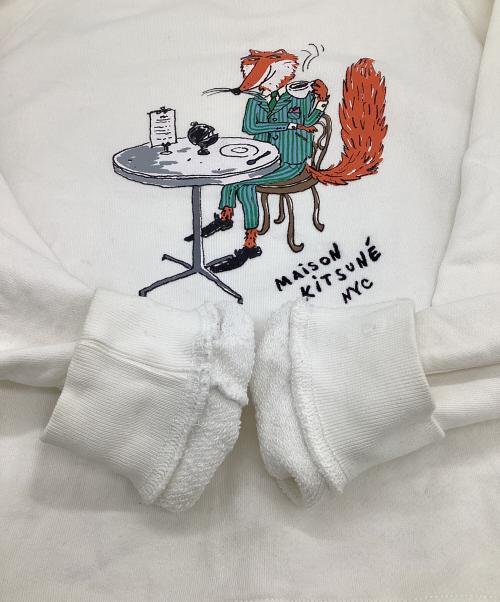 maison kitsune（メゾンキツネ）maison kitsune (メゾンキツネ) OLY コーヒーフォックス ビンテージ スウェットシャツ ホワイト サイズ:Sの古着・服飾アイテム