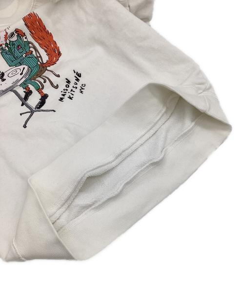 maison kitsune（メゾンキツネ）maison kitsune (メゾンキツネ) OLY コーヒーフォックス ビンテージ スウェットシャツ ホワイト サイズ:Sの古着・服飾アイテム