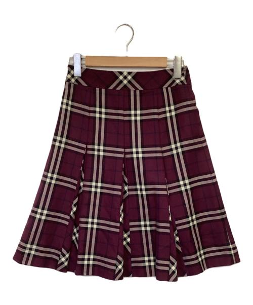 BURBERRY LONDON（バーバリーロンドン）BURBERRY LONDON (バーバリーロンドン) チェックスカート パープル サイズ:36の古着・服飾アイテム