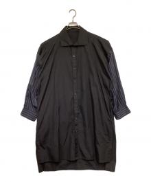 Yohji Yamamoto pour homme（ヨウジヤマモト プールオム）の古着「プロダクト ダイ ストライプ スリーブ シャツ」｜ブラック