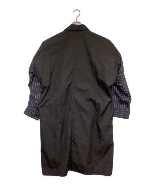 Yohji Yamamoto pour homme（ヨウジヤマモト プールオム）Yohji Yamamoto pour homme (ヨウジヤマモト プールオム) プロダクト ダイ ストライプ スリーブ シャツ ブラック サイズ:1の古着・服飾アイテム