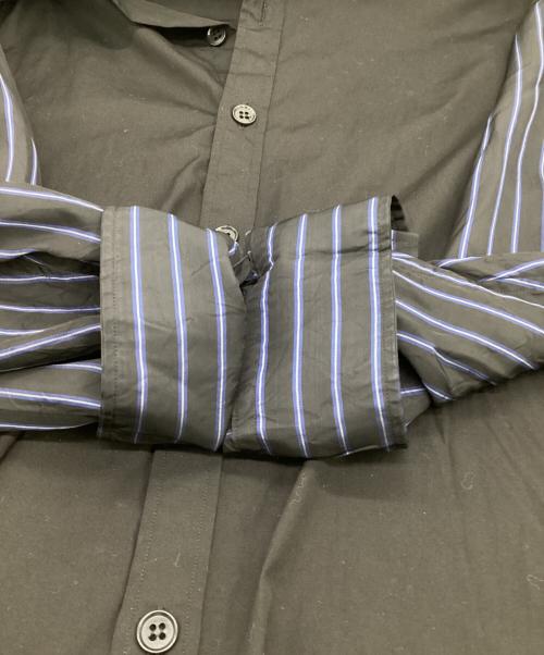 Yohji Yamamoto pour homme（ヨウジヤマモト プールオム）Yohji Yamamoto pour homme (ヨウジヤマモト プールオム) プロダクト ダイ ストライプ スリーブ シャツ ブラック サイズ:1の古着・服飾アイテム