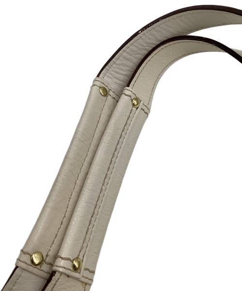 COACH（コーチ）COACH (コーチ) シグネチャー ハンドバッグ ホワイト×ベージュの古着・服飾アイテム