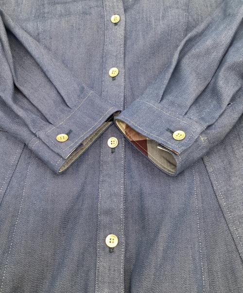 BLUE LABEL CRESTBRIDGE（ブルーレーベルクレストブリッジ）BLUE LABEL CRESTBRIDGE (ブルーレーベルクレストブリッジ) スラブシャンブレーデニムドレス インディゴ サイズ:36の古着・服飾アイテム