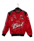 NASCAR by JH Designナスカーバイジェイエイチデザイン）の古着「Bud レーシングジャケット」｜レッド×ブラック