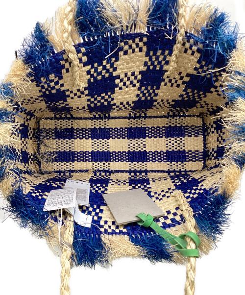 MARNI（マルニ）MARNI (マルニ) IRACA PALM BIG BAG（イラカ パーム ビッグ バッグ） アイボリー×ブルーの古着・服飾アイテム