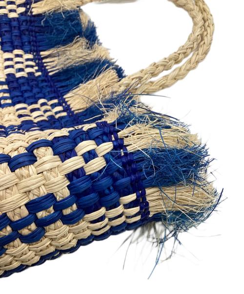 MARNI（マルニ）MARNI (マルニ) IRACA PALM BIG BAG（イラカ パーム ビッグ バッグ） アイボリー×ブルーの古着・服飾アイテム