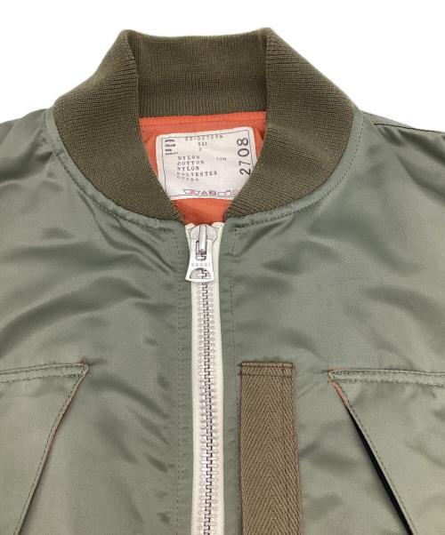sacai（サカイ）sacai (サカイ) Nylon Twill Mix Blouson（ナイロン ツイル ミックス ブルゾン） オリーブ サイズ:2の古着・服飾アイテム