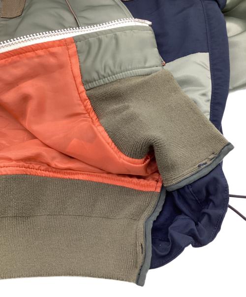 sacai（サカイ）sacai (サカイ) Nylon Twill Mix Blouson（ナイロン ツイル ミックス ブルゾン） オリーブ サイズ:2の古着・服飾アイテム