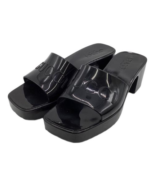 GUCCI（グッチ）GUCCI (グッチ) ラバースライドサンダル ブラック サイズ:35の古着・服飾アイテム