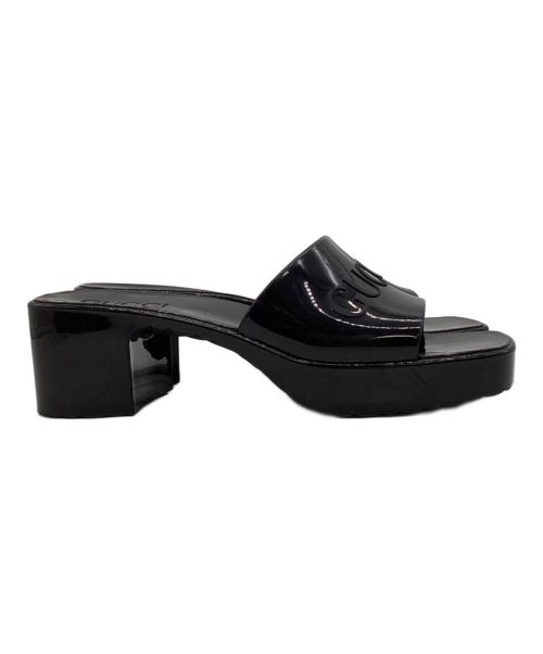 GUCCI（グッチ）GUCCI (グッチ) ラバースライドサンダル ブラック サイズ:35の古着・服飾アイテム