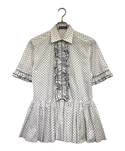 DOLCE & GABBANA（ドルチェ＆ガッバーナ）DOLCE & GABBANA (ドルチェ＆ガッバーナ) 半袖ワンピース ホワイト サイズ:36の古着・服飾アイテム