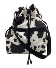 LeSportsac（レスポートサック）の古着「巾着ショルダーバッグ」｜ブラック×ホワイト
