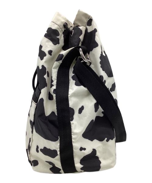 LeSportsac（レスポートサック）LeSportsac (レスポートサック) 巾着ショルダーバッグ ブラック×ホワイトの古着・服飾アイテム