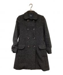 A.P.C.（アーペーセー）の古着「Harris Tweed（ハリス ツイード）ダブルステンカラーコート」｜グレー