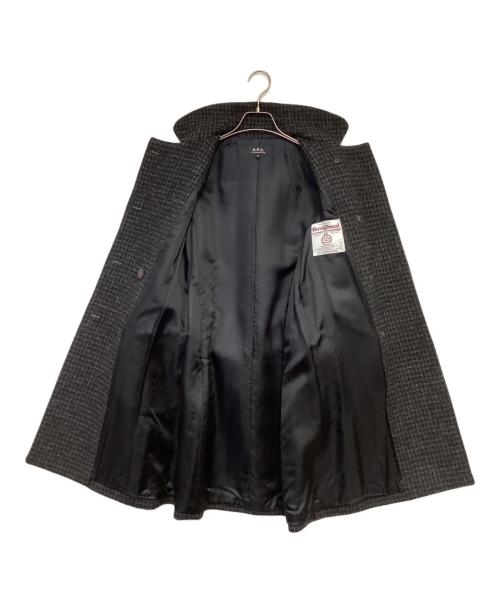 A.P.C.（アーペーセー）A.P.C. (アーペーセー) Harris Tweed（ハリス ツイード）ダブルステンカラーコート グレー サイズ:XSの古着・服飾アイテム