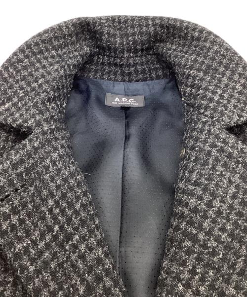 A.P.C.（アーペーセー）A.P.C. (アーペーセー) Harris Tweed（ハリス ツイード）ダブルステンカラーコート グレー サイズ:XSの古着・服飾アイテム