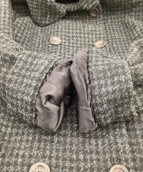 A.P.C.（アーペーセー）A.P.C. (アーペーセー) Harris Tweed（ハリス ツイード）ダブルステンカラーコート グレー サイズ:XSの古着・服飾アイテム