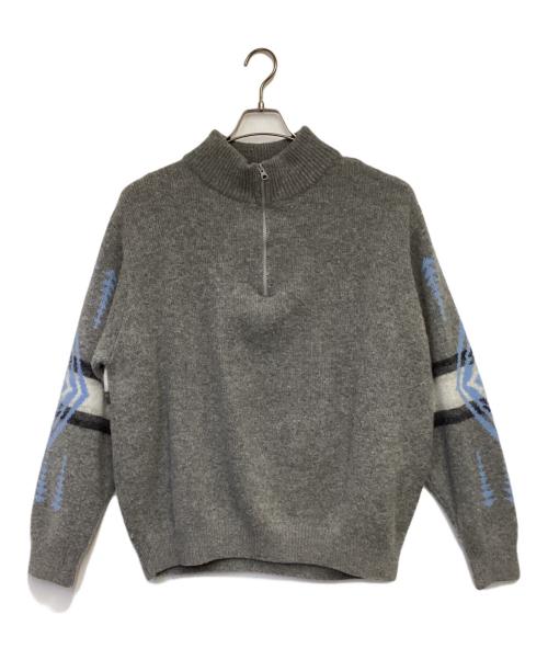 FREDY&GLOSTER（フレディ アンド グロスター）FREDY&GLOSTER (フレディ アンド グロスター) PENDLETON (ペンドルトン) 別注プルオーバーハーフジップニット グレー サイズ:Lの古着・服飾アイテム
