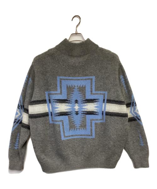 FREDY&GLOSTER（フレディ アンド グロスター）FREDY&GLOSTER (フレディ アンド グロスター) PENDLETON (ペンドルトン) 別注プルオーバーハーフジップニット グレー サイズ:Lの古着・服飾アイテム