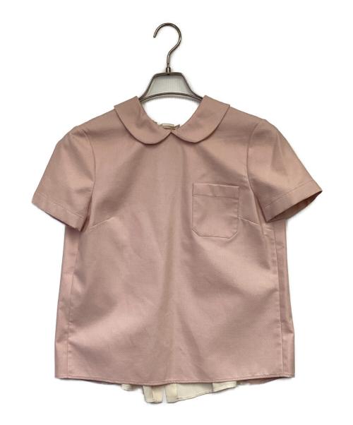MIU MIU（ミュウミュウ）MIU MIU (ミュウミュウ) 半袖ブラウス ピンク×ベージュ サイズ:38の古着・服飾アイテム