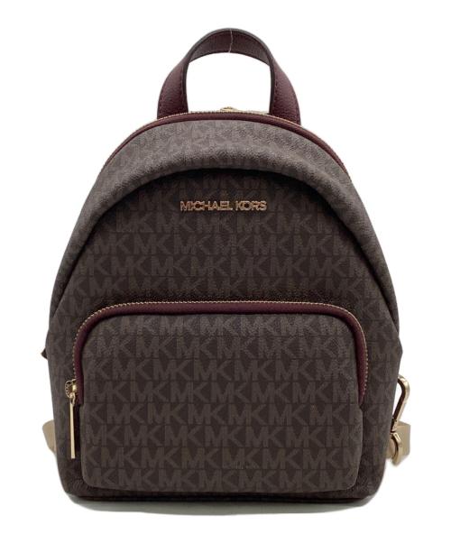 MICHAEL KORS（マイケル・コース）MICHAEL KORS (マイケル・コース) ERIN SM CONV BACKPACK（エリン スモール コンパーチブル バックパック） ブラウン×レッドの古着・服飾アイテム