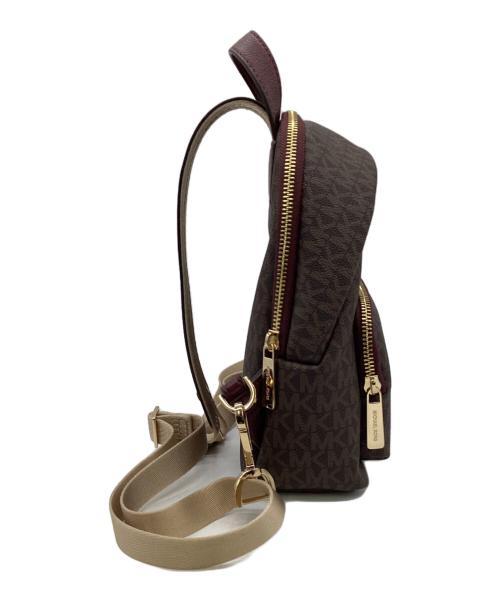MICHAEL KORS（マイケル・コース）MICHAEL KORS (マイケル・コース) ERIN SM CONV BACKPACK（エリン スモール コンパーチブル バックパック） ブラウン×レッドの古着・服飾アイテム