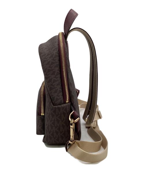 MICHAEL KORS（マイケル・コース）MICHAEL KORS (マイケル・コース) ERIN SM CONV BACKPACK（エリン スモール コンパーチブル バックパック） ブラウン×レッドの古着・服飾アイテム