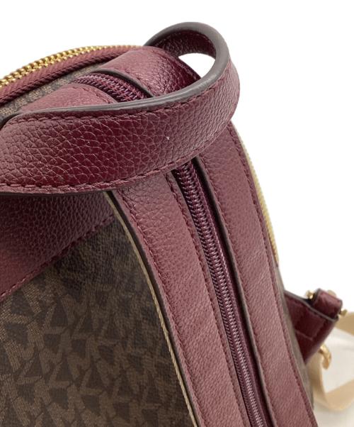 MICHAEL KORS（マイケル・コース）MICHAEL KORS (マイケル・コース) ERIN SM CONV BACKPACK（エリン スモール コンパーチブル バックパック） ブラウン×レッドの古着・服飾アイテム