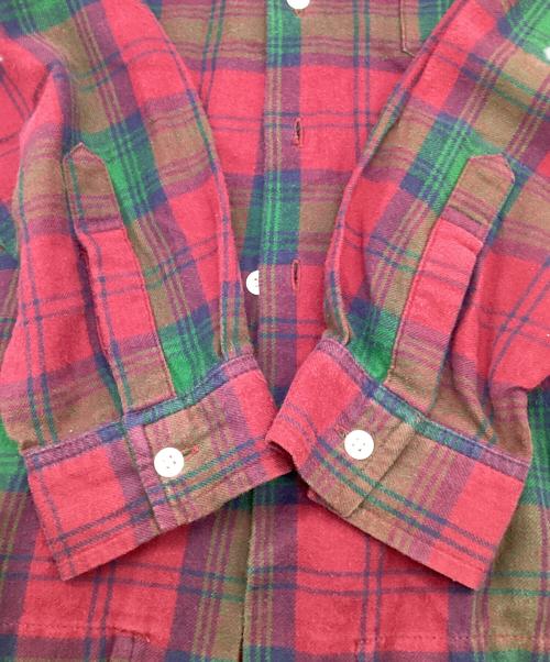 FINESSE（フィネス）FINESSE (フィネス) GOODENOUGH (グッドイナフ) オープンカラー フランネルシャツ ピンク×パープル サイズ:Mの古着・服飾アイテム