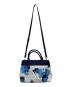 MICHAEL KORS (マイケル・コース) ハイリー ミディアム サッチェル 2WAYバッグ ブルー×ホワイト：12000円