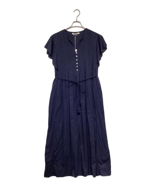 ne quittez pas（ヌキテパ）ne quittez pas (ヌキテパ) Cotton Voile Pin Tuck Dress（コットン ボイル ピンタック ドレス） ネイビー サイズ:Mの古着・服飾アイテム
