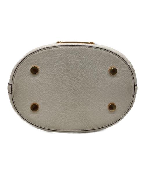 Kate Spade（ケイトスペード）Kate Spade (ケイトスペード) スペードフラワーモノグラムラフィアグラマシーミディアムバケットバッグ ベージュの古着・服飾アイテム