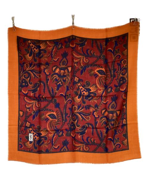 Yves Saint Laurent（イヴサンローラン）Yves Saint Laurent (イヴサンローラン) ウールスカーフ オレンジの古着・服飾アイテム