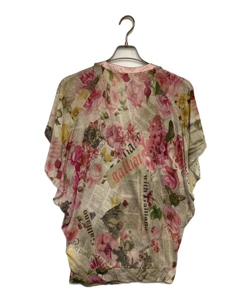 GALLIANO（ガリアーノ）GALLIANO (ガリアーノ) ニュースペーパー カットソー ピンク サイズ:XSの古着・服飾アイテム