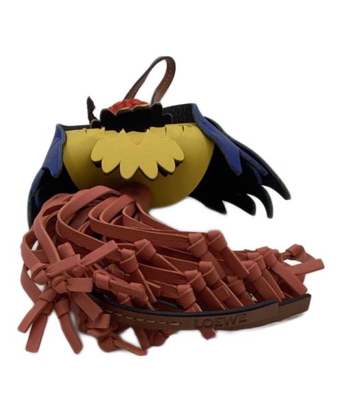 LOEWE（ロエベ）LOEWE (ロエベ) アナグラム パロット バッグ チャーム ブラウン×グリーンの古着・服飾アイテム